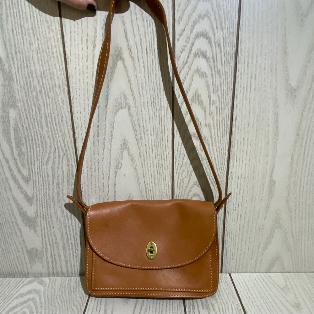 Fossil Leather Camel Shoulder Bag